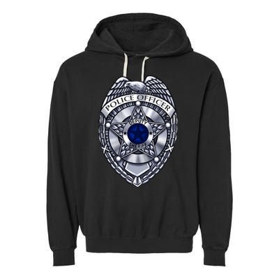 Deputy Sheriff Police Badge Pocket Logo Garment-Dyed Fleece Hoodie
