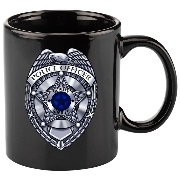 Deputy Sheriff Police Badge Pocket Logo 11oz C Handle Ceramic Mug