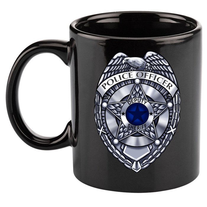 Deputy Sheriff Police Badge Pocket Logo 11oz C Handle Ceramic Mug