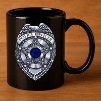 Deputy Sheriff Police Badge Pocket Logo 11oz C Handle Ceramic Mug