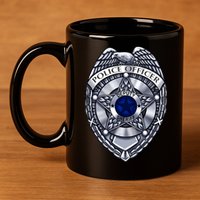 Deputy Sheriff Police Badge Pocket Logo 11oz C Handle Ceramic Mug