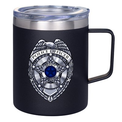 Deputy Sheriff Police Badge Pocket Logo 12oz Stainless Steel Coffee Mug