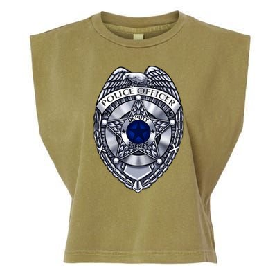 Deputy Sheriff Police Badge Pocket Logo Garment-Dyed Women's Muscle Tee