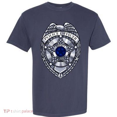 Deputy Sheriff Police Badge Pocket Logo Garment-Dyed Heavyweight T-Shirt