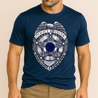 Deputy Sheriff Police Badge Pocket Logo Cooling Performance Crew T-Shirt