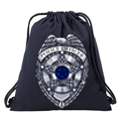 Deputy Sheriff Police Badge Pocket Logo Drawstring Bag