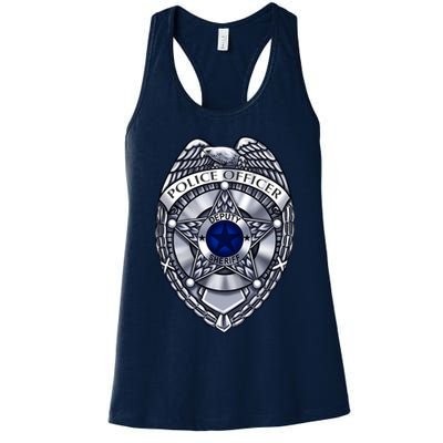 Deputy Sheriff Police Badge Pocket Logo Womens Tank Top