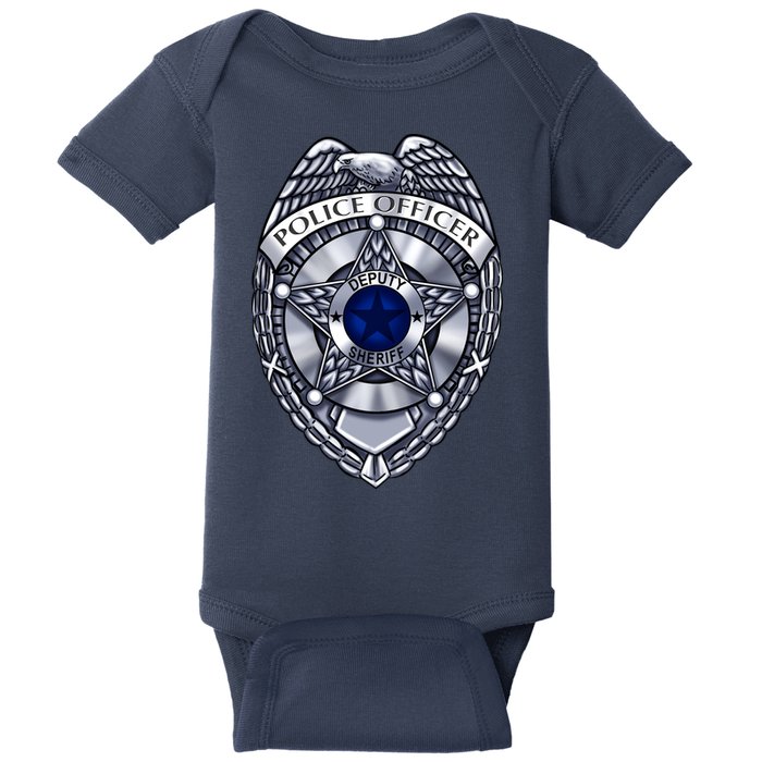 Deputy Sheriff Police Badge Pocket Logo Baby Bodysuit
