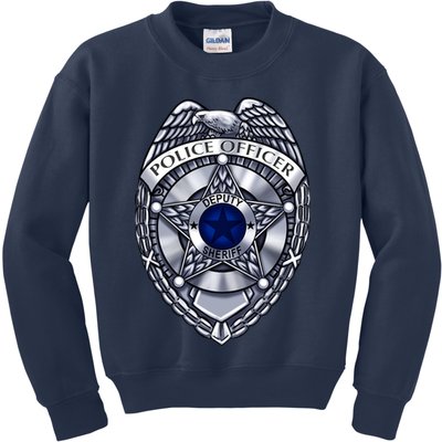 Deputy Sheriff Police Badge Pocket Logo Kids Sweatshirt