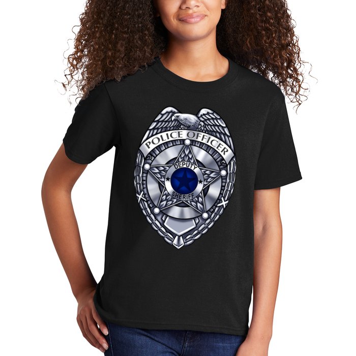 Deputy Sheriff Police Badge Pocket Logo Kids T-Shirt