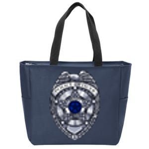 Deputy Sheriff Police Badge Pocket Logo Zip Tote Bag