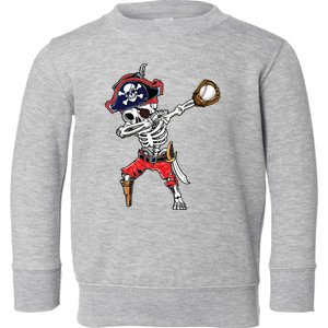 Dabbing Skeleton Pirate Baseball Ball Halloween Costume Toddler Sweatshirt