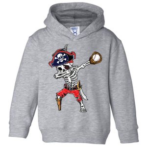 Dabbing Skeleton Pirate Baseball Ball Halloween Costume Toddler Hoodie