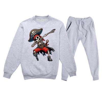 Dabbing Skeleton Pirate Premium Crewneck Sweatsuit Set