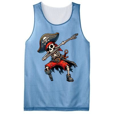 Dabbing Skeleton Pirate Mesh Reversible Basketball Jersey Tank