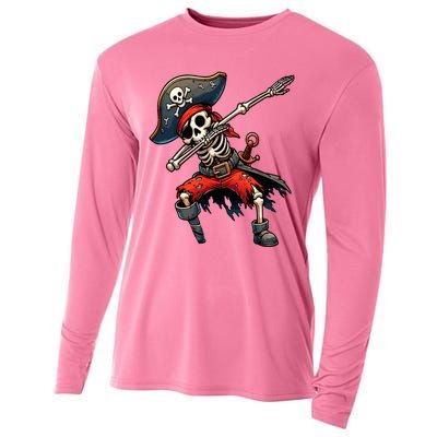 Dabbing Skeleton Pirate Cooling Performance Long Sleeve Crew