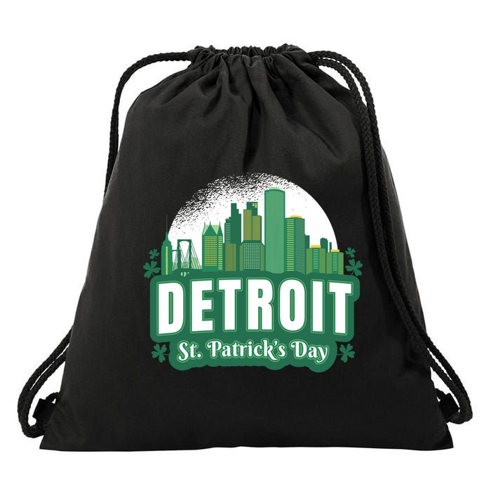 Detroit St Patricks Day Drawstring Bag