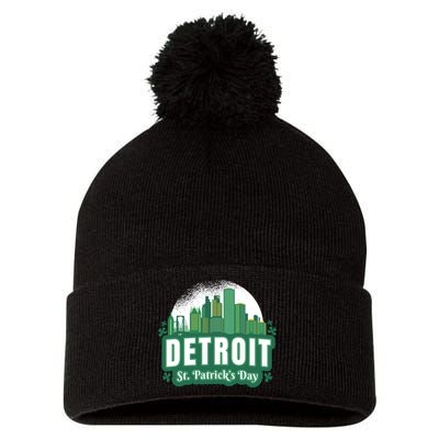 Detroit St Patricks Day Pom Pom 12in Knit Beanie