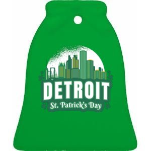 Detroit St Patricks Day Ceramic Bell Ornament