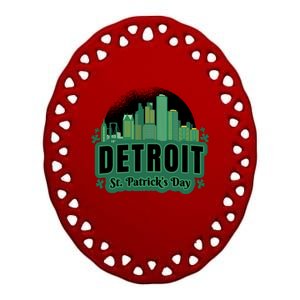 Detroit St Patricks Day Ceramic Oval Ornament