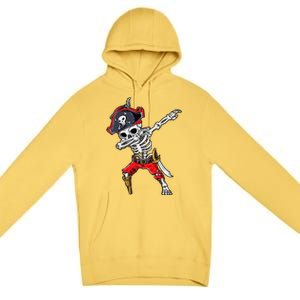 Dabbing Skeleton Pirate Halloween Premium Pullover Hoodie