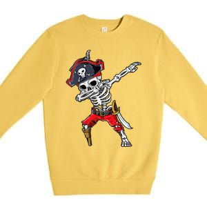 Dabbing Skeleton Pirate Halloween Premium Crewneck Sweatshirt