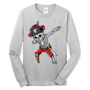 Dabbing Skeleton Pirate Halloween Tall Long Sleeve T-Shirt