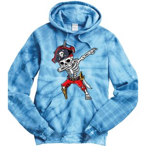 Dabbing Skeleton Pirate Halloween Tie Dye Hoodie