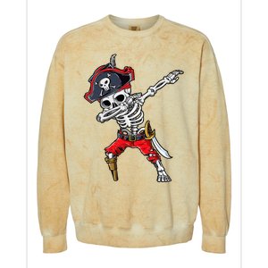 Dabbing Skeleton Pirate Halloween Colorblast Crewneck Sweatshirt