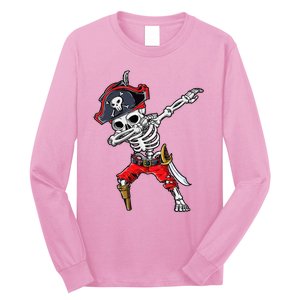 Dabbing Skeleton Pirate Halloween Long Sleeve Shirt