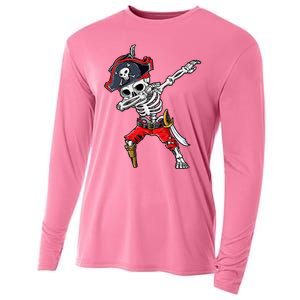 Dabbing Skeleton Pirate Halloween Cooling Performance Long Sleeve Crew