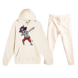 Dabbing Skeleton Pirate Halloween Premium Hooded Sweatsuit Set