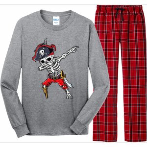 Dabbing Skeleton Pirate Halloween Long Sleeve Pajama Set