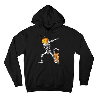 Dabbing Skeleton Pumpkin Golf Halloween Costume Gift Kids Hoodie