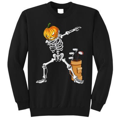 Dabbing Skeleton Pumpkin Golf Halloween Costume Gift Kids Sweatshirt