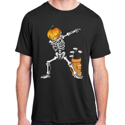 Dabbing Skeleton Pumpkin Golf Halloween Costume Gift Kids Adult ChromaSoft Performance T-Shirt