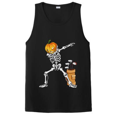 Dabbing Skeleton Pumpkin Golf Halloween Costume Gift Kids PosiCharge Competitor Tank