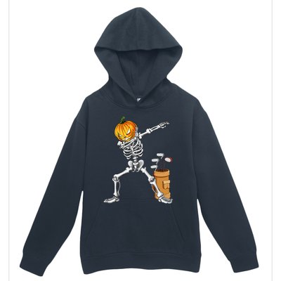 Dabbing Skeleton Pumpkin Golf Halloween Costume Gift Kids Urban Pullover Hoodie