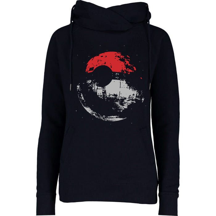 Death Star Pokeball Womens Funnel Neck Pullover Hood