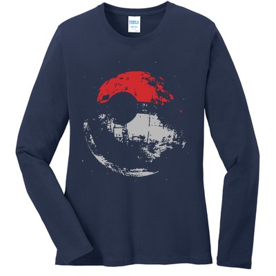 Death Star Pokeball Ladies Long Sleeve Shirt