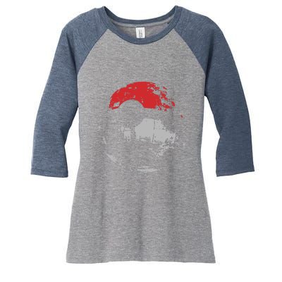 Death Star Pokeball Women's Tri-Blend 3/4-Sleeve Raglan Shirt