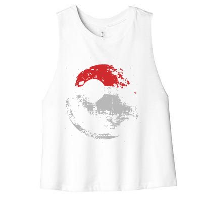 Death Star Pokeball Women's Racerback Cropped Tank