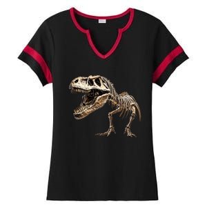 Dinosaur Skeleton Prehistoric Scary T Rex Dino Funny Gift Ladies Halftime Notch Neck Tee