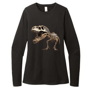 Dinosaur Skeleton Prehistoric Scary T Rex Dino Funny Gift Womens CVC Long Sleeve Shirt