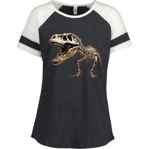 Dinosaur Skeleton Prehistoric Scary T Rex Dino Funny Gift Enza Ladies Jersey Colorblock Tee