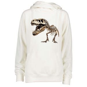 Dinosaur Skeleton Prehistoric Scary T Rex Dino Funny Gift Womens Funnel Neck Pullover Hood