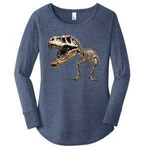 Dinosaur Skeleton Prehistoric Scary T Rex Dino Funny Gift Women's Perfect Tri Tunic Long Sleeve Shirt