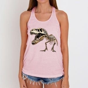 Dinosaur Skeleton Prehistoric Scary T Rex Dino Funny Gift Women's Knotted Racerback Tank