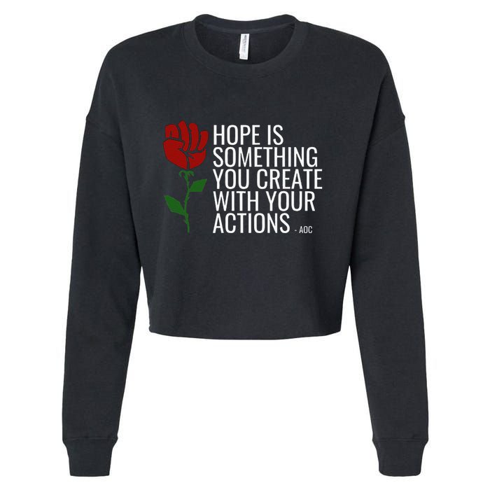 Democratic Socialist Political Change Cropped Pullover Crew