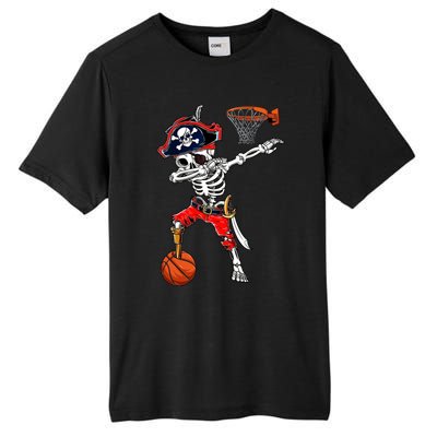 Dabbing Skeleton Pirate And Basketball Ball Halloween Costume Cute Gift Tall Fusion ChromaSoft Performance T-Shirt